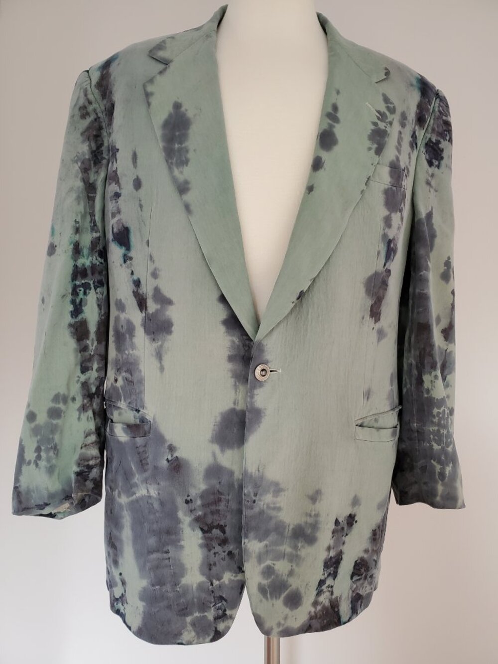 Versace silk sport coat blazer painted blue green grey XL 44 46 48 XXL collector